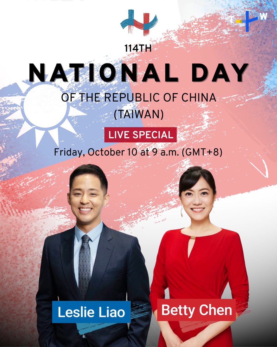 taiwanplusnews's tweet image. Happy Double Ten National Day!

Tune in for TaiwanPlus’s live coverage of the National Day celebrations here: youtube.com/live/XH5SyDW29…

#NationalDay #國慶日 #雙十節