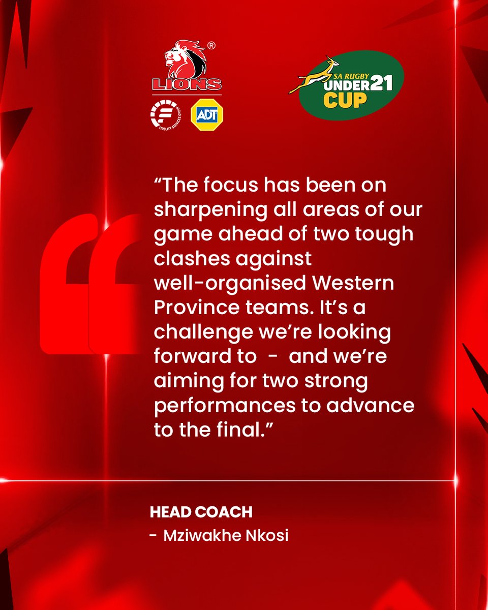 Fidelity ADT Lions U21 Head Coach, Mziwakhe Nkosi, shares his thoughts on the team’s preparation ahead of their semi-final clash against DHL Western Province at City Park this Saturday. 🦁
#ForOurCity #LionsPride