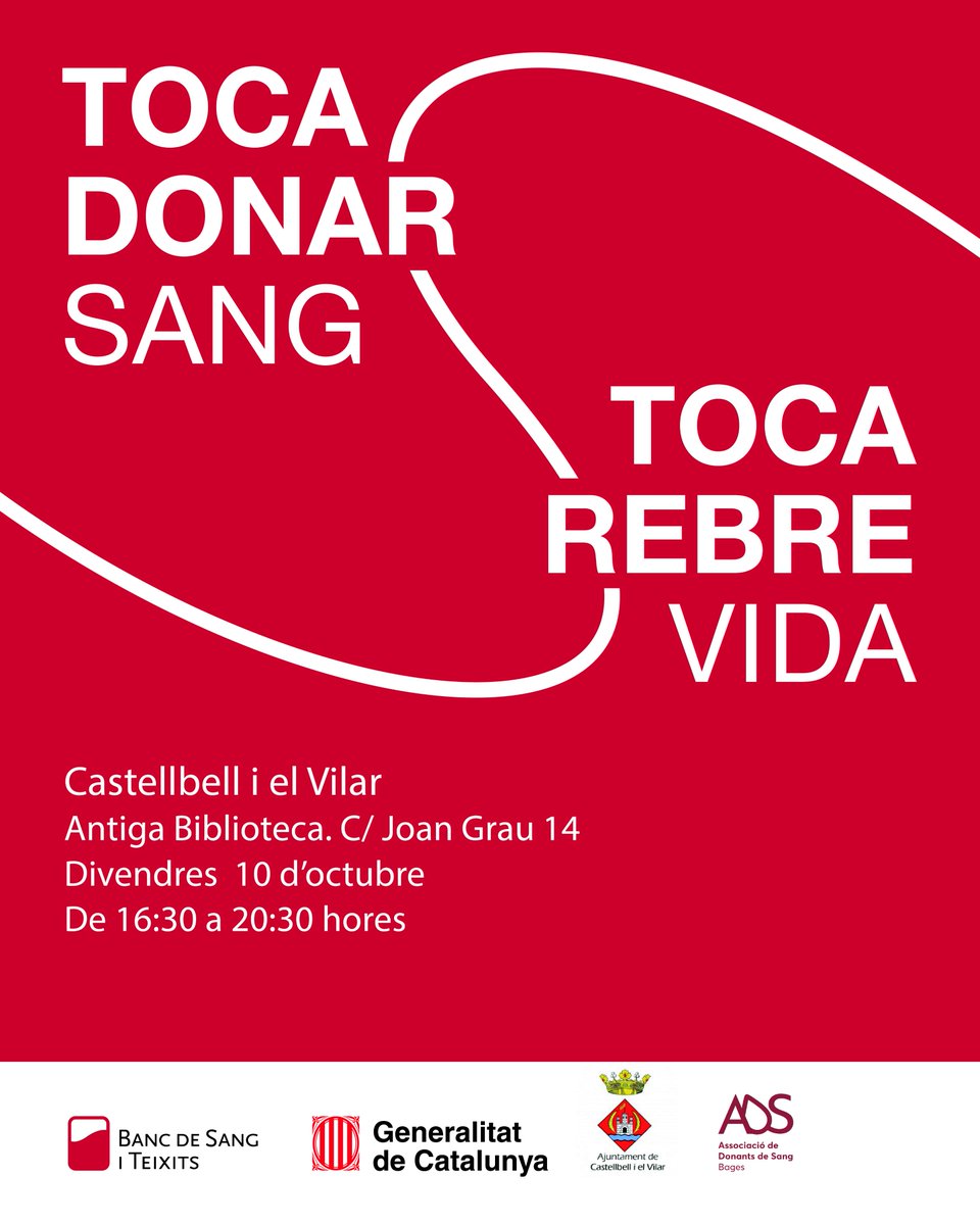 Demà, a #CastellbellielVilar 
🩸🩸🩸