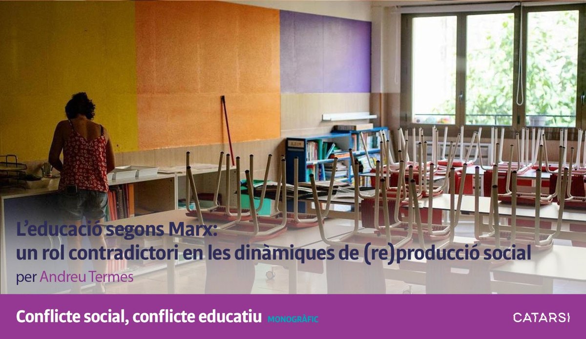 Catarsi magazín (@catarsimagazin) on Twitter photo En temps de desigualtats creixents, el pensament marxista ofereix claus per repensar l’educació: l’escola pot ser alhora mecanisme de reproducció social i espai de resistència i canvi
✍️<a href="/AndreuTermes/">Andreu Termes López</a>
catarsimagazin.cat/educacio-segon… En temps de desigualtats creixents, el pensament marxista ofereix claus per repensar l’educació: l’escola pot ser alhora mecanisme de reproducció social i espai de resistència i canvi
✍️<a href="/AndreuTermes/">Andreu Termes López</a>
catarsimagazin.cat/educacio-segon…
