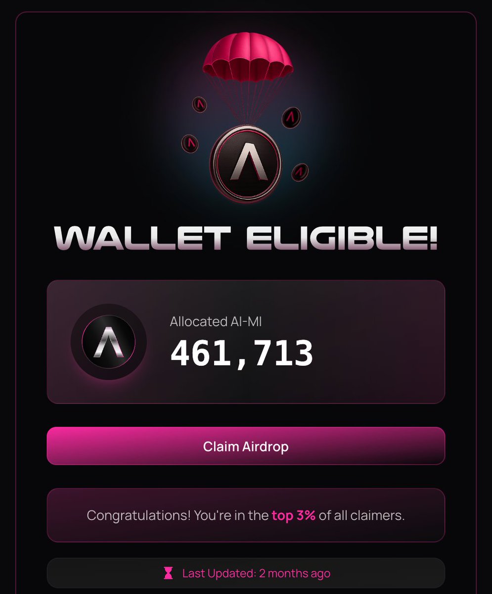 Awesome to see my allocation for $AIMI .. 

Abstract chain is starting to heat up! 

✳️✳️✳️