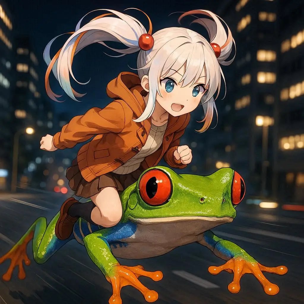 kerokero1023's tweet image. ただいま仕事から帰ってきましたケロ🐸😆✨
#GPT4 #AIイラスト