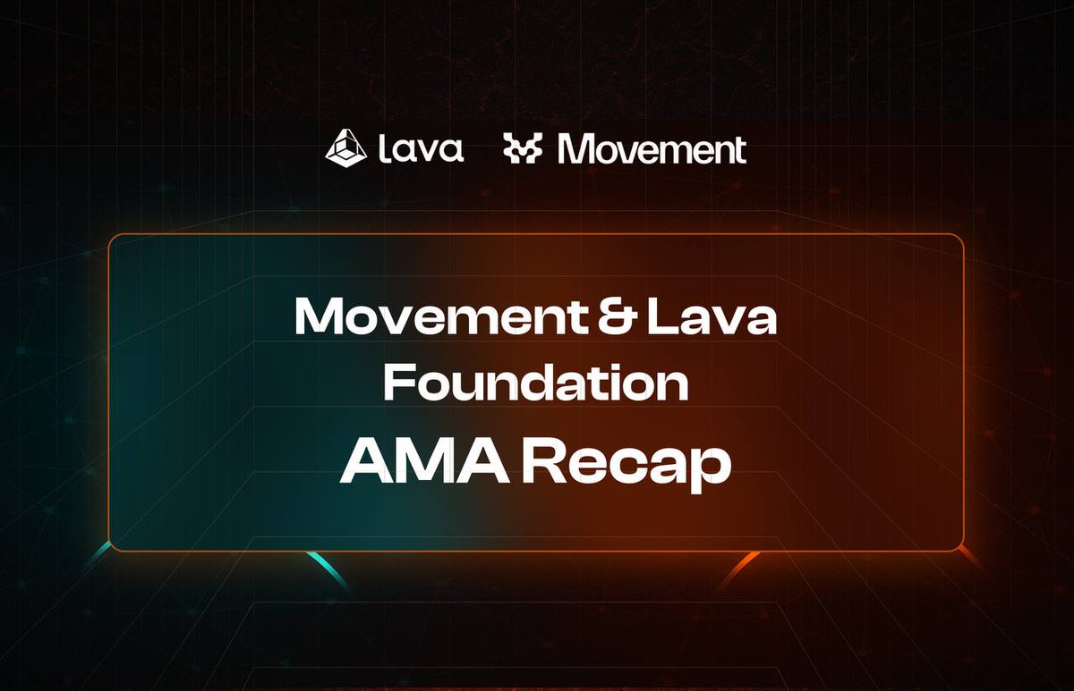 Lava x Movement AMA Recap 🧵

Last week, <a href="/lavanetxyz/">Lava Network 🌋</a> and <a href="/moveindustries/">Move Industries</a> held an insightful AMA session.

At the session they discussed Web3 infrastructure, decentralized RPCs, developer experience and how community culture is built.

Here’s a full recap of the key discussion 👇