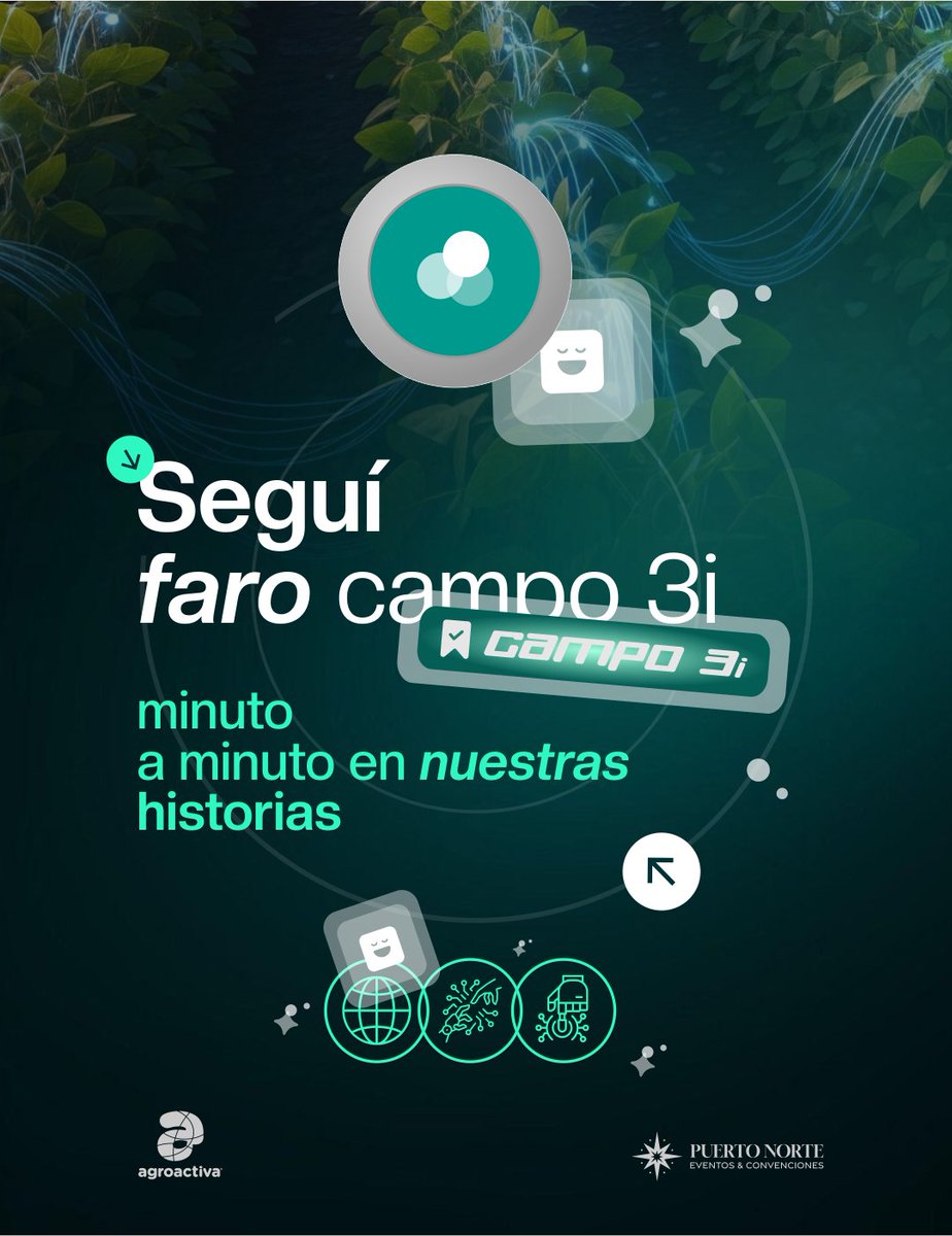 📲 Seguí todo lo que está pasando en FARO Campo 3i en nuestras historias y reels 🎥✨

Charlas, ideas, inspiración y los mejores momentos de una jornada donde el agro y la innovación se encuentran 🌱🤖💡

👉 No te pierdas nada, seguinos y viví #FARO2025 desde adentro.
