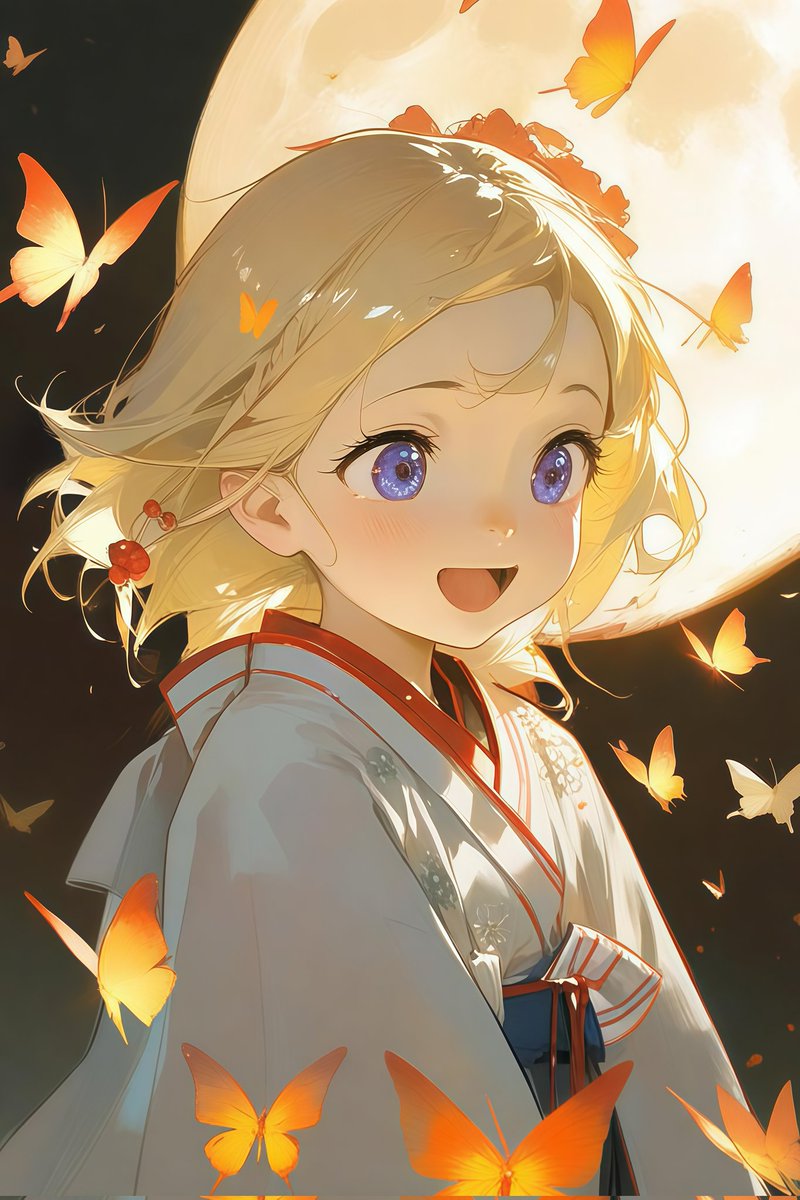 #このタグを見た人は月夜に光る蝶を召喚せよ
つばささんの美しい蝶の妖精さんに続かせていただきます💦
