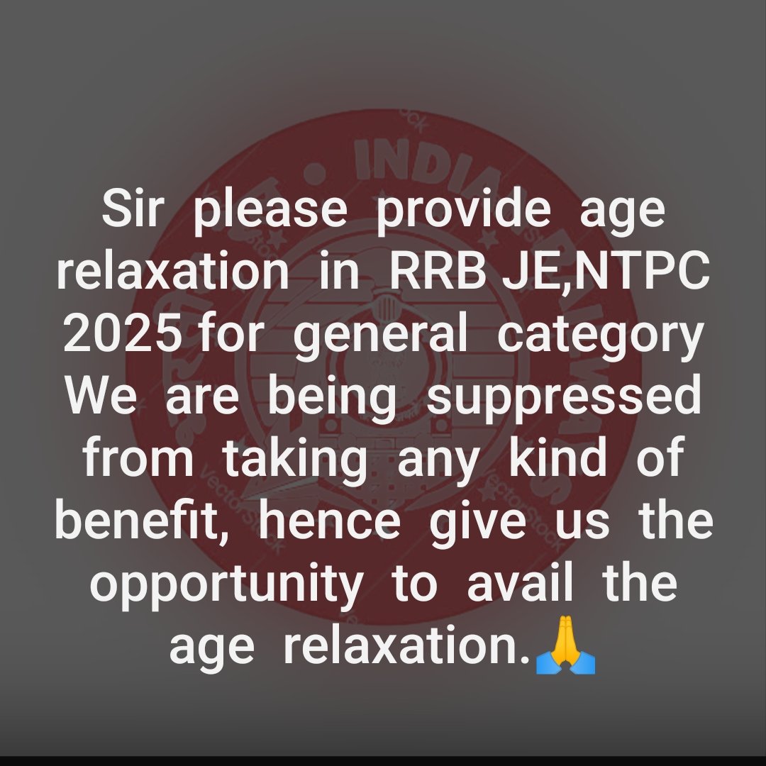 rockmakbond's tweet photo. @AshwiniVaishnaw 
 A humble request from an unemployed candidate seeking a job in the Railways 🙏 https://t.co/r5XymlESC5