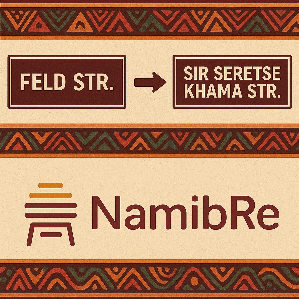 As we prepare to witness the renaming of Feld Street to Sir Seretse Khama Street, we at NamibRe are proud to stand at the crossroads of history &amp; unity.

Our location at the Cnr. of Sir Seretse Khama Str. &amp; Julius K. Nyerere Str. named in honour of two great African visionaries.