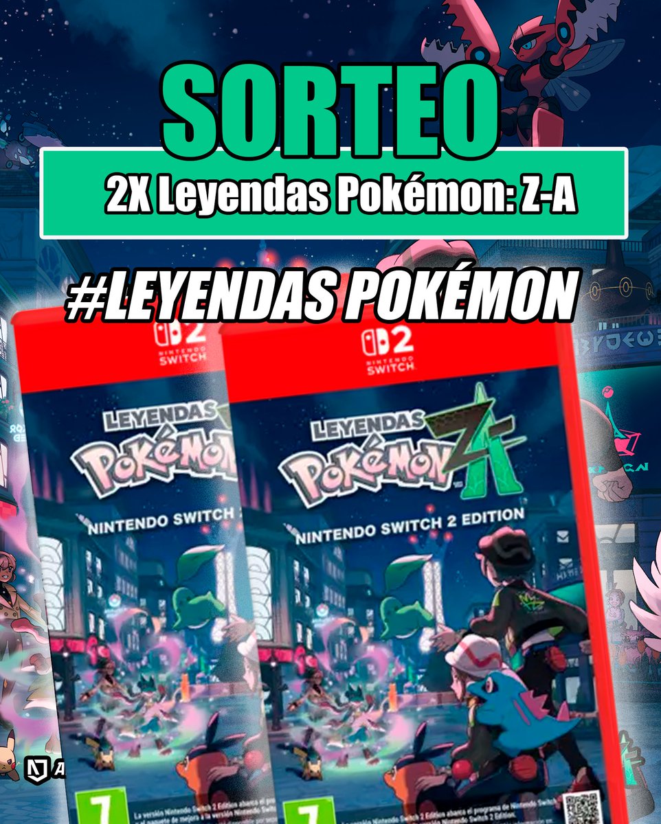 🗼 SORTEO LEYENDAS POKÉMON Z-A  

🎁Consigue una de estas dos copias físicas del juego  

1⃣ Sigue a <a href="/Areajugones/">Areajugones</a>
2⃣ Haz RT
3⃣ Cita este tuit con #LeyendasPokémon, mencionando a <a href="/Areajugones/">Areajugones</a> y explicando qué te llama más la atención del juego