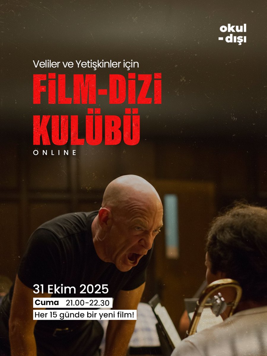 Bu kulüpte <a href="/YavuzYigit/">Yavuz Yiğit</a> ile ergenliği, sosyal medyayı, otoriteyi ve ebeveynliği birlikte düşünmek için buluşuyoruz. 
 Her 15 günde bir, aynı filmi izleyip farklı pencerelerden bakıyoruz.  
📅 Başlangıç: 31 Ekim Cuma 
📷 Saat: 21.00 – 22.30  

Başvuru Formu; forms.gle/DJbmHfc5oczgXU…