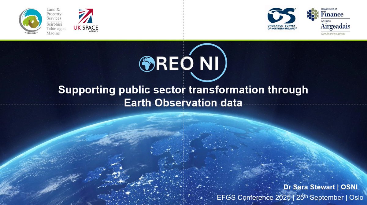 OSNI was in Oslo for #EFGS2025 - great to connect with European colleagues and share how OREO NI is helping transform NI’s public sector with accessible satellite data.
Thanks to EFGS for the warm welcome!
📸: Henrik Langbråten
#OREONI #EarthObservation #GeospatialData