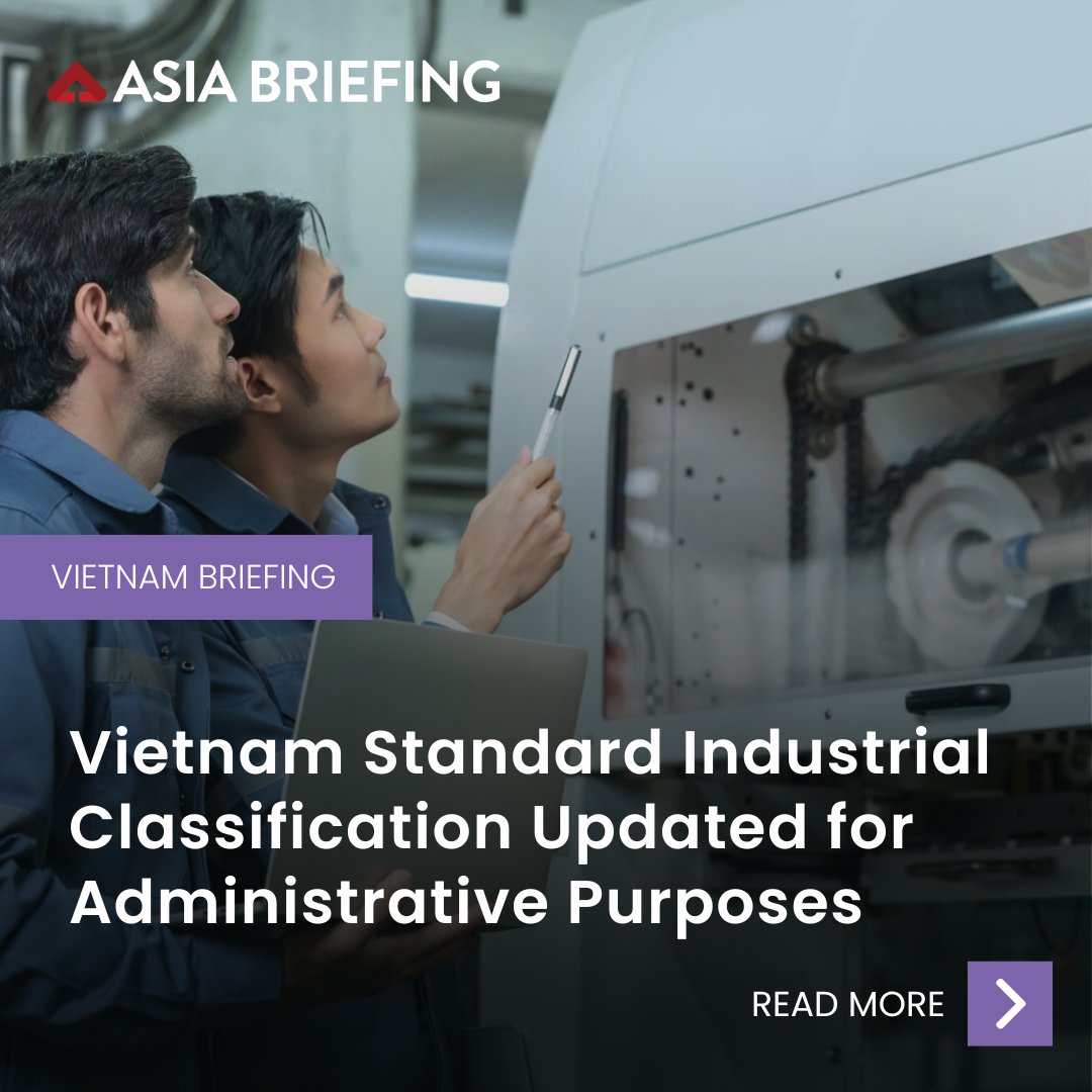 AsiaBriefing's tweet image. Vietnam has issued Decision 36/2025/QD-TTg to update its Standard Industrial Classification (#VSIC), effective Nov 15, 2025. The reform enhances #DataAlignment, supporting accurate statistics and smoother #BusinessRegistration.
Stay compliant ⤵️
ow.ly/WAQp50X7wM3