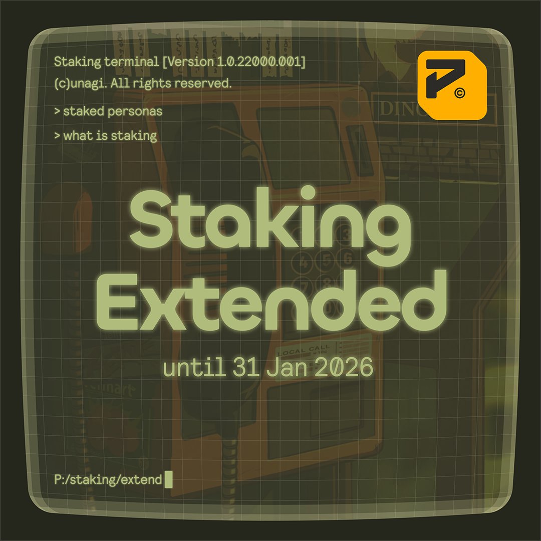 Persona_Journey's tweet image. We’re extending staking until January 31, 2026.
A step forward in our new vision and long-term commitment to the Persona community.