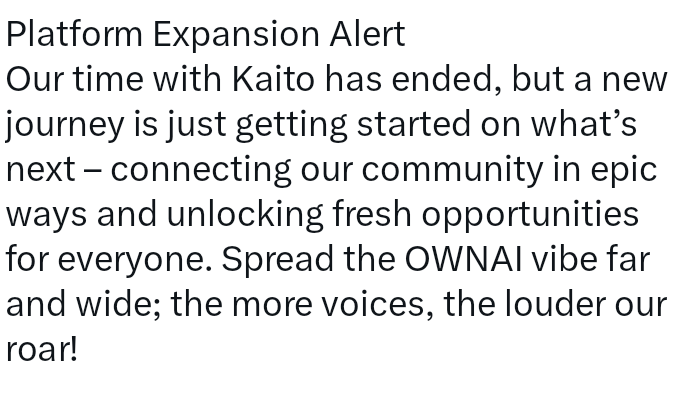 Cpathub001's tweet photo. Asked a question about this yesterday and now I'm seeing something like "OUR TIME WITH @KaitoAI HAS ENDED" .... Meaning?

🤔🤔🤔

It is well. https://t.co/Fsp4DXeaHz