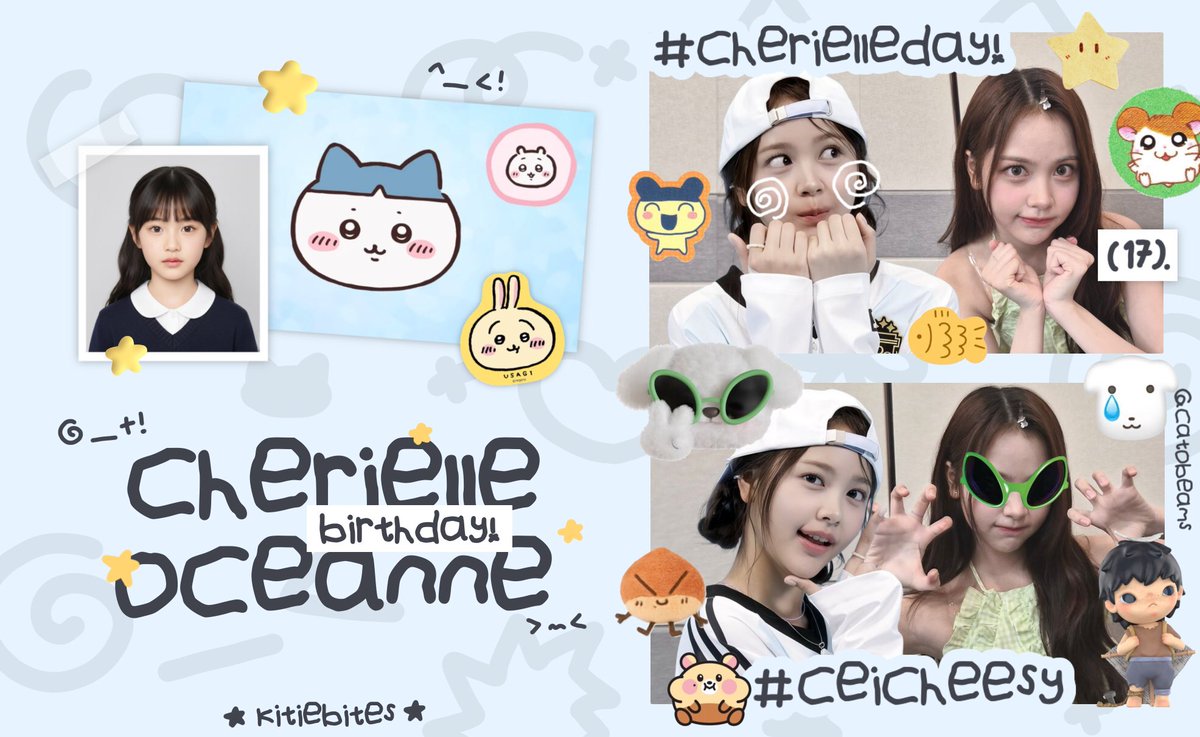 hem.. yo! ૮⁔ 𖦹 × ^ ⁔ა 

  < tiny_mail : birthday invitation! 
  to celebrate a star-marked day,
  🍮 #cherielleday #ceicheesy +__<
  here's the frame you can use,
  by yourself / with your beloved ones. 
  everyone are welcome to join! ⭐️

⠀⠀