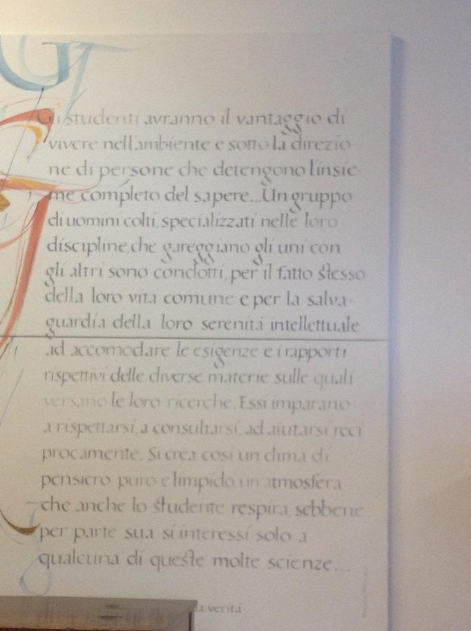 L'università non come il luogo del potere (e dell’opportunismo) accademico, ma come comunità di persone libere e aperte che imparano a rispettarsi, a condividere il loro sapere e aiutarsi reciprocamente ... Un contesto di pensiero puro e limpido che anche lo studente percepisce e