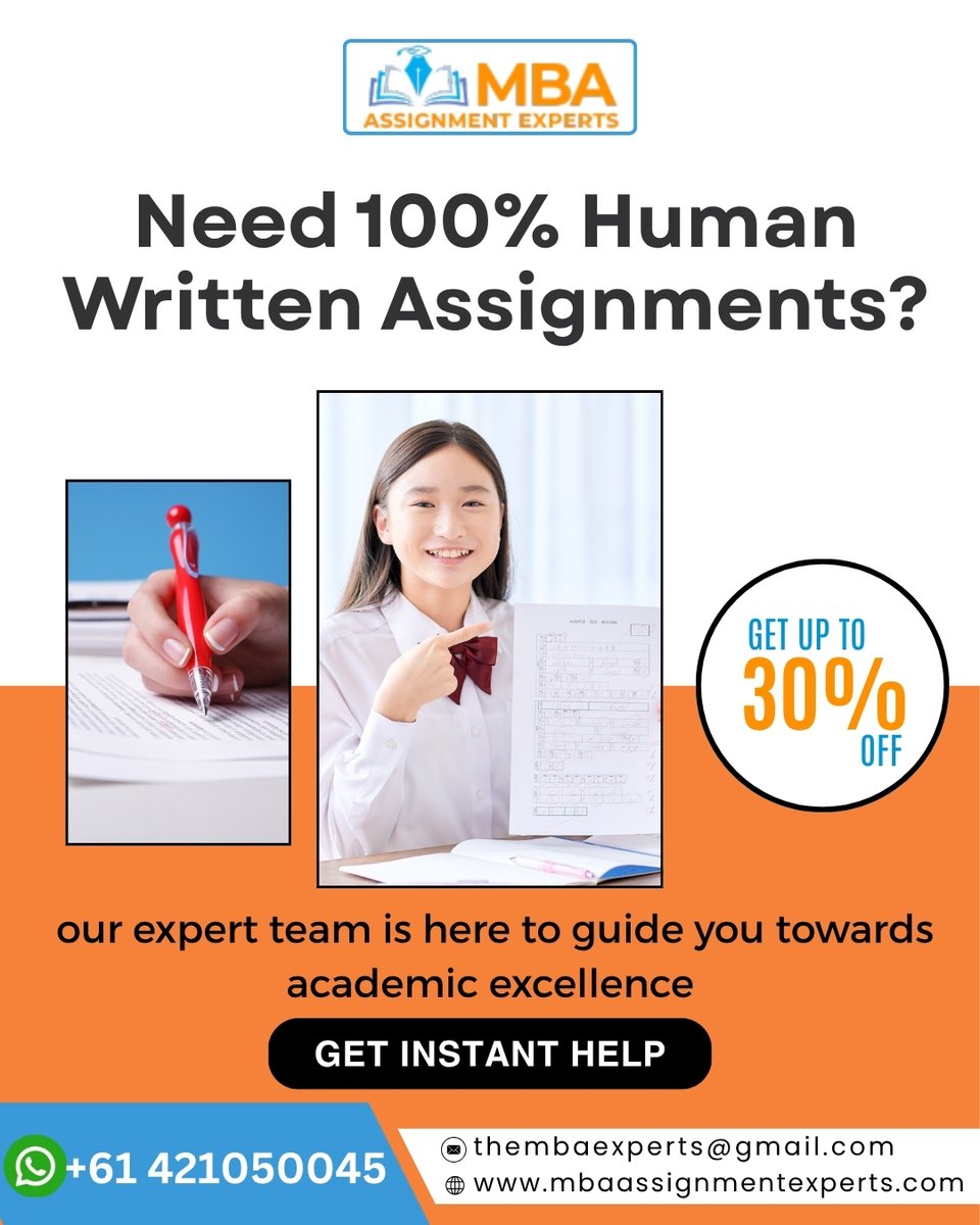 mbaassignmente's tweet image. Looking for 100% human-written assignments? 👨🎓📄
Get expert guidance and up to 30% OFF on MBA projects, case studies & dissertations! 🚀
#MBAAssignmentHelp #AssignmentExperts #HumanWrittenAssignments #DissertationHelp #EssayHelp #StudyBetter #MBAStudents #AssignmentSupport