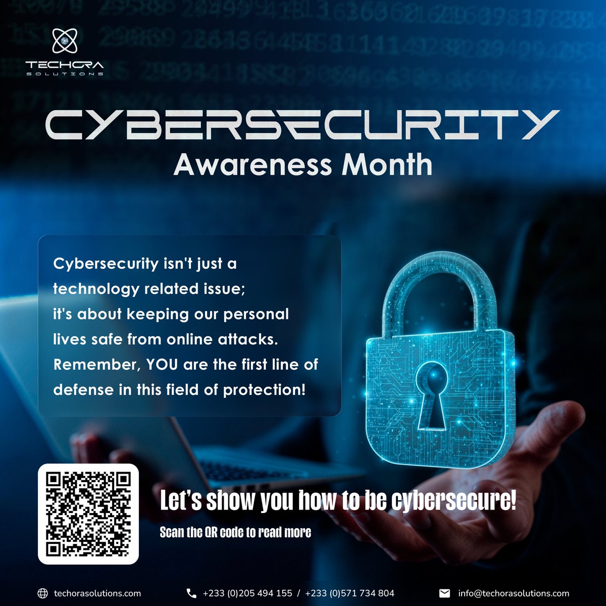 Techora_soln's tweet image. October is Cybersecurity Awareness Month 🔐 A little reminder that the small habits matter , like stronger passwords, pausing before you click, and keeping things updated. Stay safe out there, it’s worth it. ✨

#CyberSecurityAwareness #SecureYourWorld #DataProtection