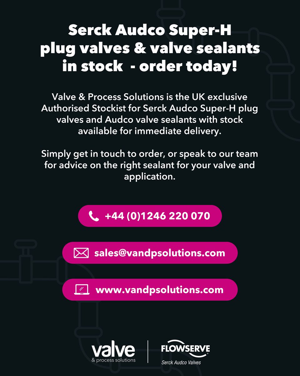 ValvePS's tweet image. The sealant you use with your #SerckAudco valves matters more than you might think and using the wrong sealant could put your valve at risk of not functioning properly. ⚠️

Always ensure you only use #SerckAudcoSealants with your Serck Audco valves! ✅

#Flowserve #ValveSealants
