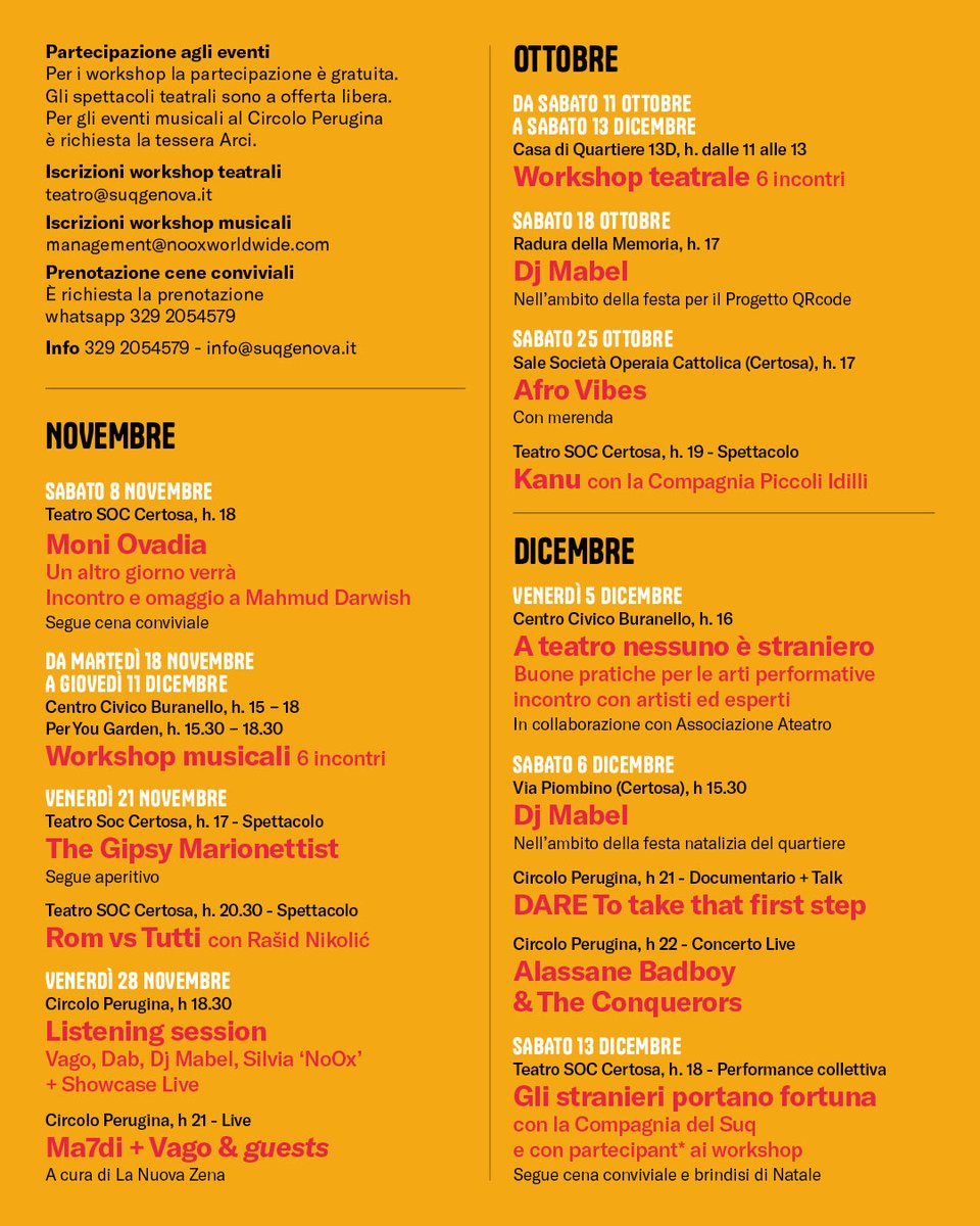 🎭 Ieri, durante la conferenza stampa, abbiamo presentato il progetto “A teatro nessuno è straniero”, vincitore del Bando Periferie 2025 di <a href="/ComunediGenova/">COMUNE DI GENOVA</a> e <a href="/MiC_Italia/">Ministero della Cultura</a>!

Per saperne di più clicca qui: suqgenova.it/progetti-di-co…

#SuqGenova #Genova #Periferie #Cultura #Teatro