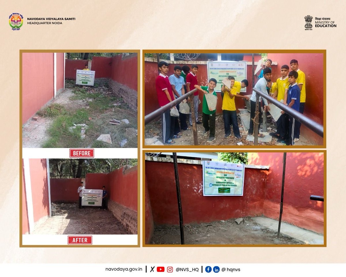 NVS_HQ's tweet photo. साफ-सुथरे वातावरण, उज्जवल मन!

JNV Sarol ने #SpecialCampaign5.0 में बढ़-चढ़कर हिस्सा लिया। छात्रों ने अपने स्कूल और आसपास के क्षेत्रों को साफ-सुथरा रखने के लिए सक्रिय योगदान दिया और स्वच्छ भारत के संदेश को फैलाया।

#JNVActivity #JNV #NVS https://t.co/rcmlwqb2Lt