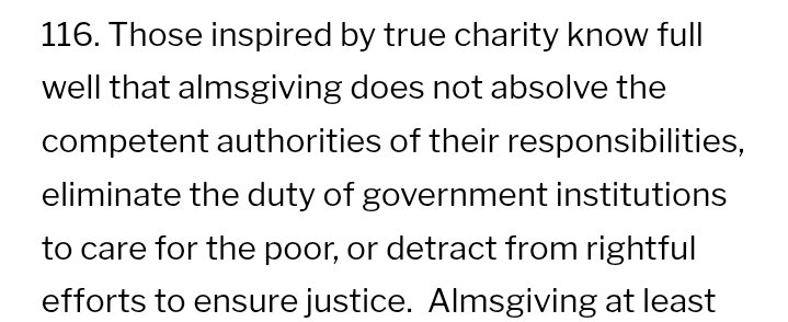 Do you realize how many Christians think that poverty is primarily a concern of charity alone and that government essentially has no business in helping dig people out of poverty? Pope Leo isn't having any of that nonsense.