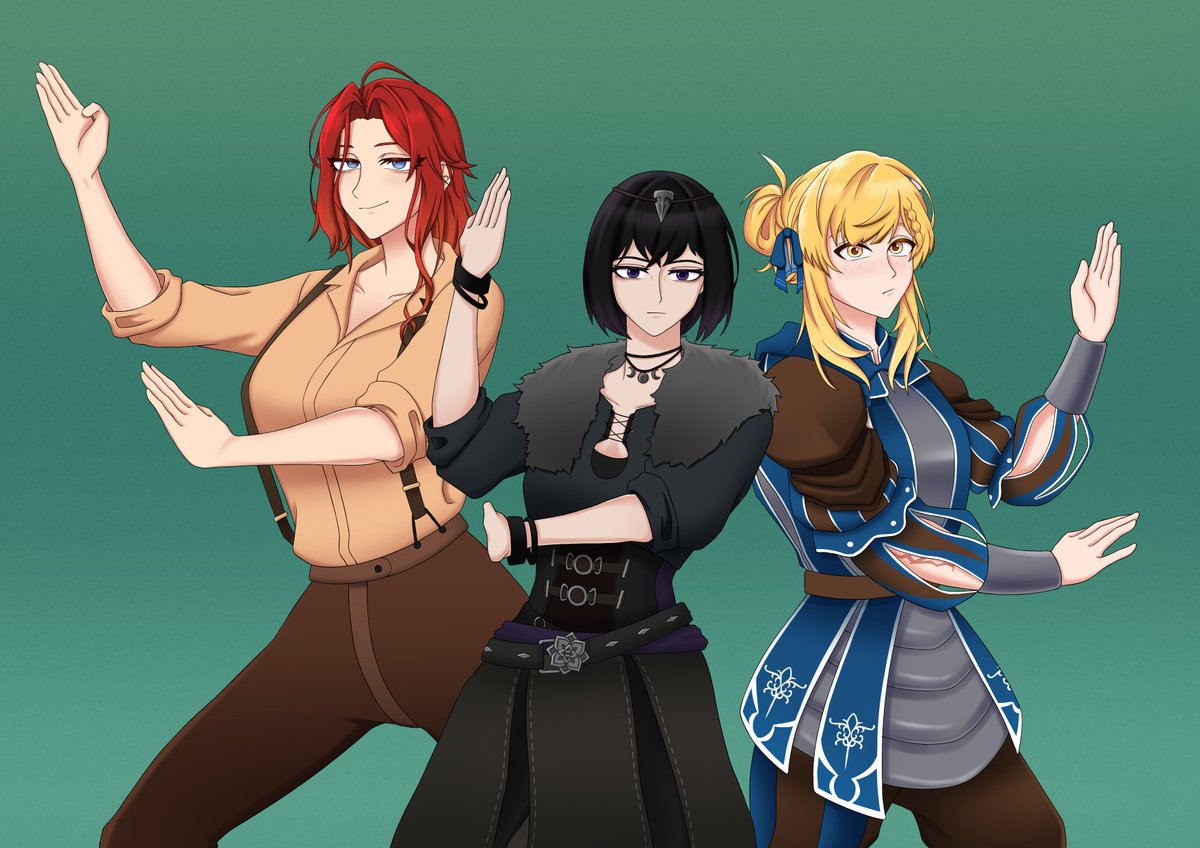 TheKaoticWizard's tweet image. I commissioned @nojamseo for my first ever art.
These girls are 3 of my 4 main POVs in OSRP Return To Blackwell

Eliza Ashvale - Elizabeth Rose Bloodflame
Guinevere Brent - Folkona
Daisy Gold - SpacePiratePluto

#BloodflameArt #osrpart