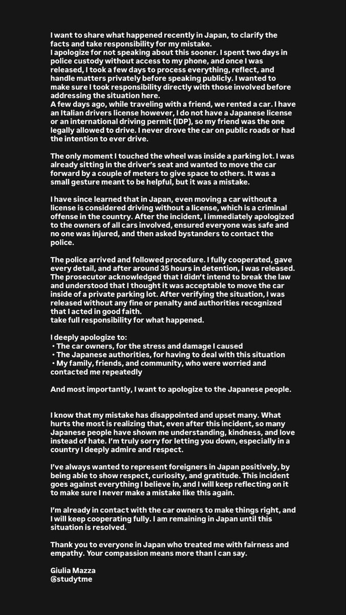 StudyTme's tweet image. I want to share what happened recently in Japan, to clarify the facts and take responsibility for my mistake.