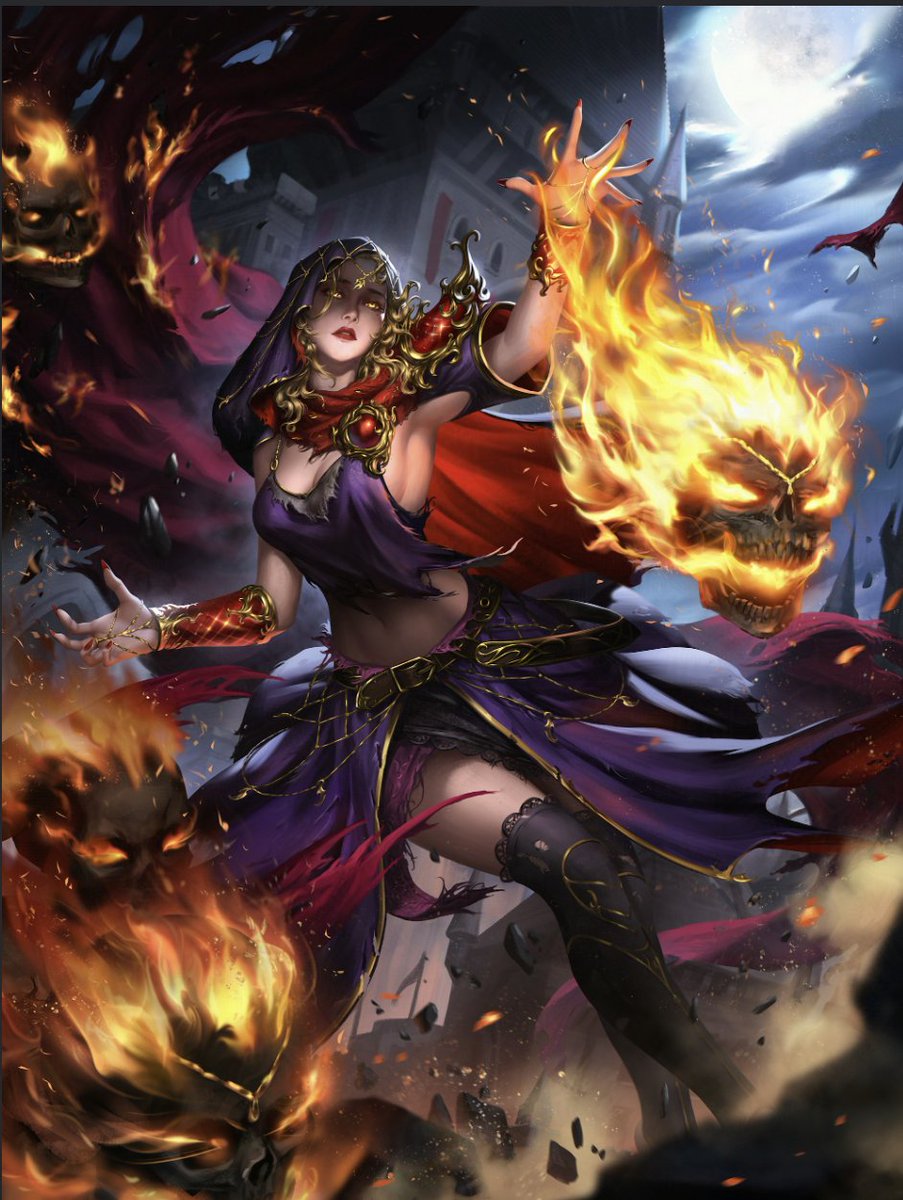 Illustration card - Forbidden Lore - Scarlet - Inferno by Tu Do - Discover Artist's Profile on IAMAG Community : itsartm.ag/3Vm81RU