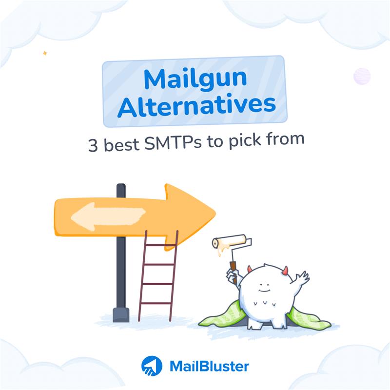 Mailgun SMTP is great — but not your only option!
Check out Amazon SES, Postmark, and SMTP2GO — three Mailgun alternatives that deliver super email deliverability within your budget when integrated with MailBluster. 🚀

👉 Discover all 3 here: cutt.ly/9r2RLsVd