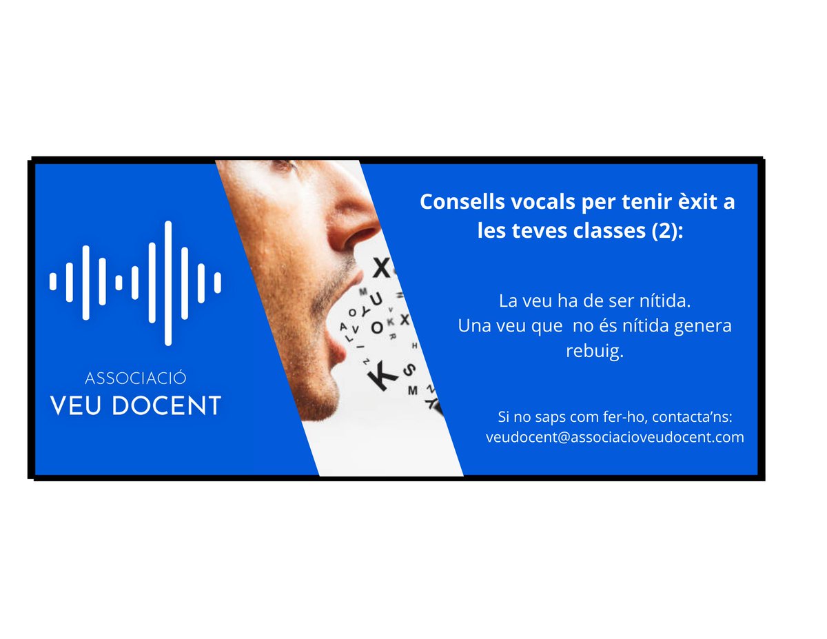 Una veu nítida ens ajuda a generar credibilitat a l'aula i arreu. #veu #veunítida #èxitaclasse #consell #veudocent #consellveudocent #associacióveudocent