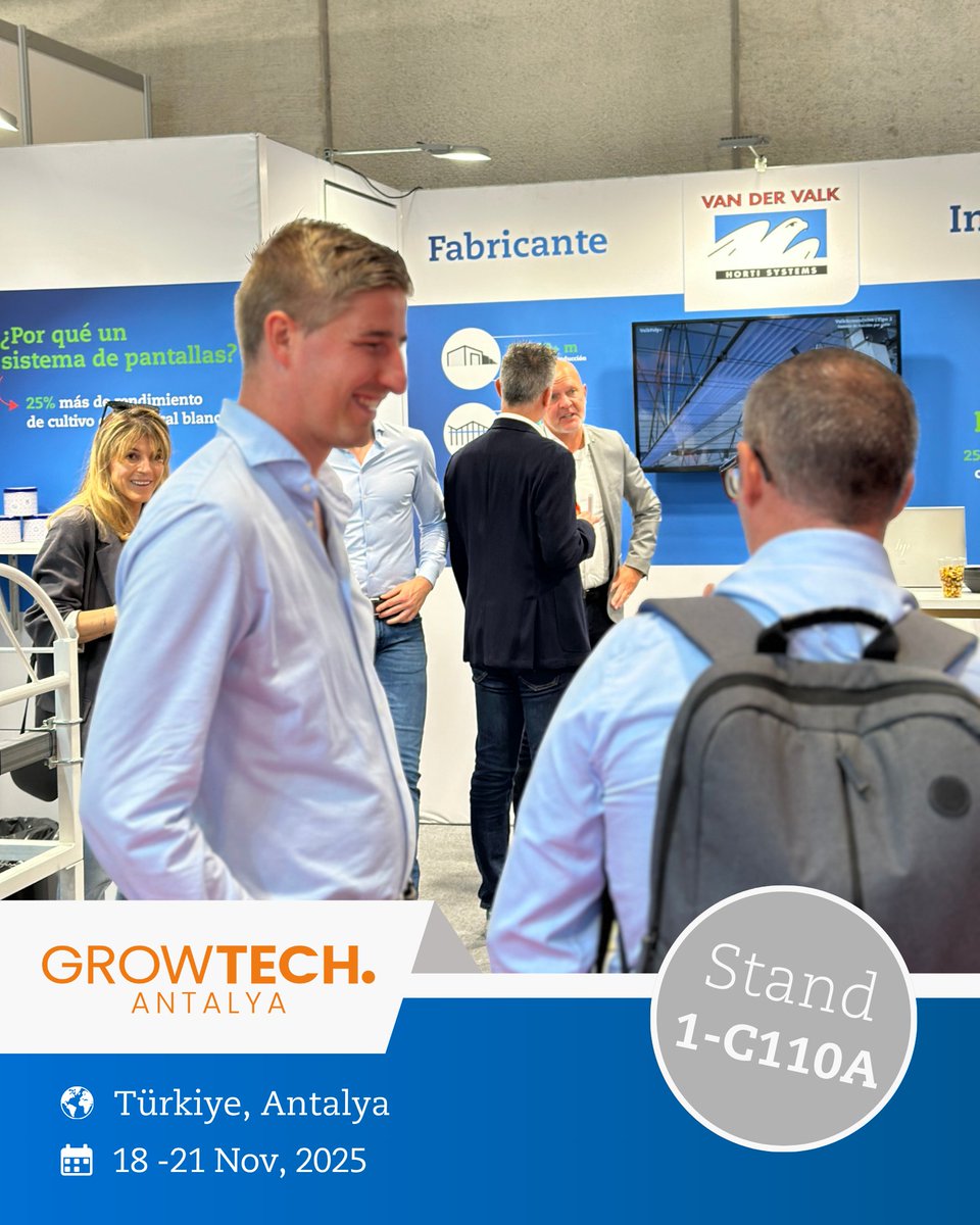 We're present at Growtech!

What can you expect from us at our stand?
🔵 Innovative solutions for sustainable greenhouses
🔵 Expert knowledge on poly and Venlo greenhouses
🔵 Demonstration of components of our innovations

Secure your free tickets now: hubs.ly/Q03MJhbB0