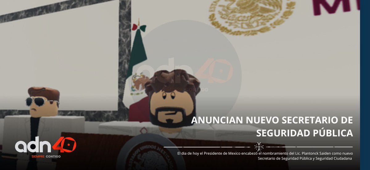 Adn40Rblx's tweet photo. 🇲🇽 | The President of Mexico has appointed a new Secretary of Public Security and Citizen Protection.
This decision aims to strengthen national efforts to maintain security and protect the Mexican people. https://t.co/fA0S5y3fVx