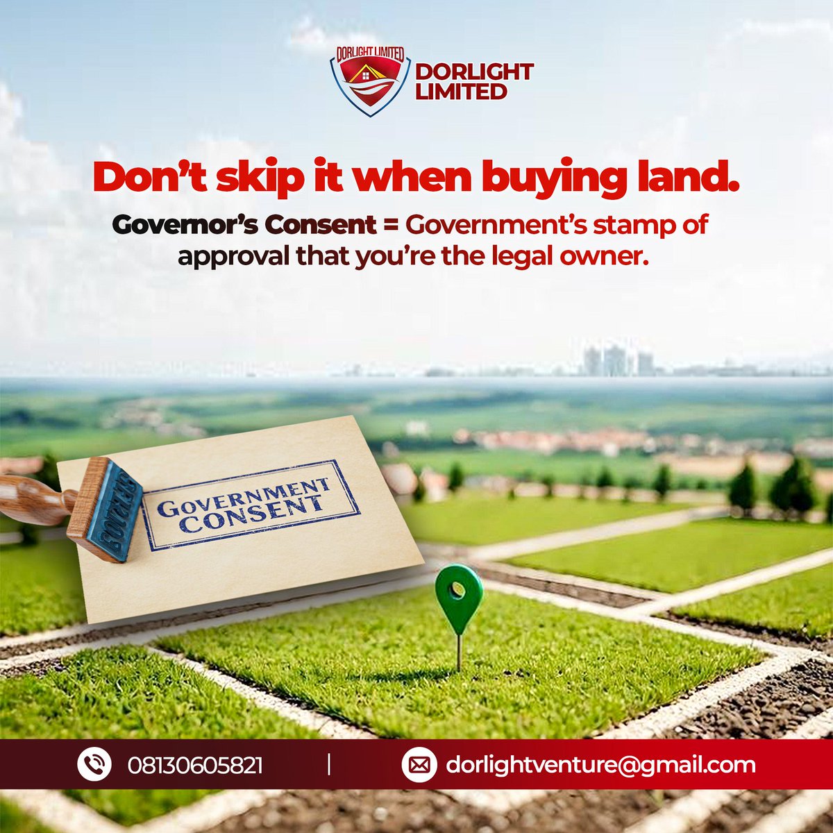 Dorlightlimited's tweet image. Be at peace. Every plot we offer is personally inspected and verified by our field team, from boundary pegging and site condition checks to documentation review. 

Schedule a site inspection 

Your Land, Your Legacy.

 #VerifiedPlots #SecureLand #Ughelli #RealEstateNigeria