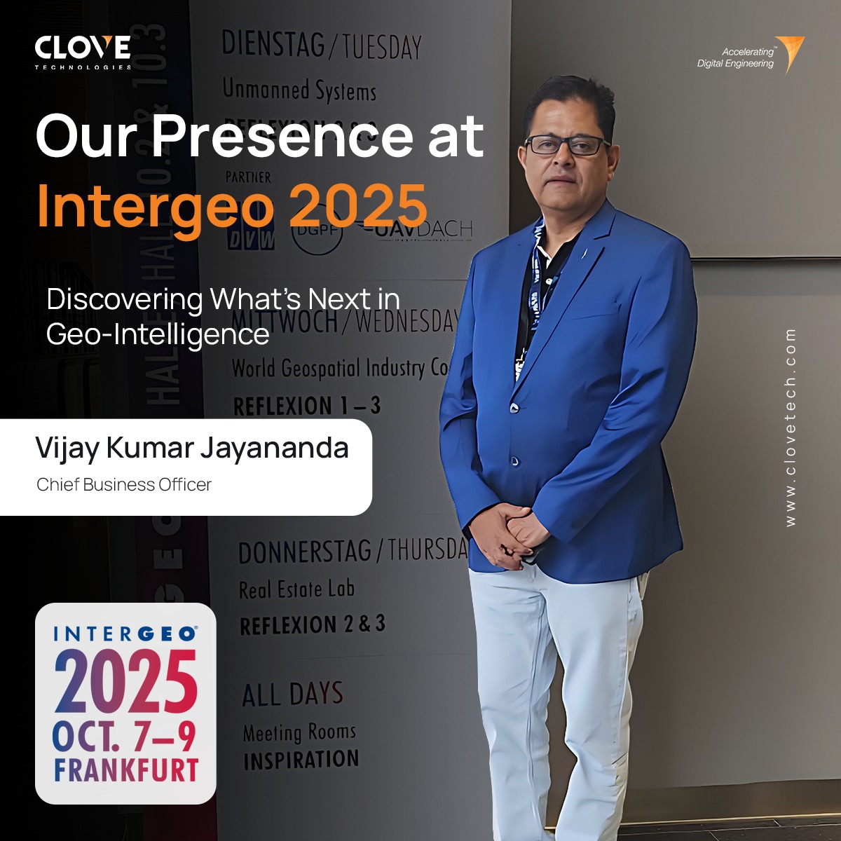 clovetech_offl's tweet image. Honored to have our Chief Business Officer, Vijay Kumar Jayananda, represent @clovetech_offl  at Intergeo 2025 in Frankfurt, Germany, connecting with the forefront of geospatial innovation. 

#Intergeo2025 #GeospatialInnovation #DigitalMapping #BIM #3DReality #DigitalConstruction