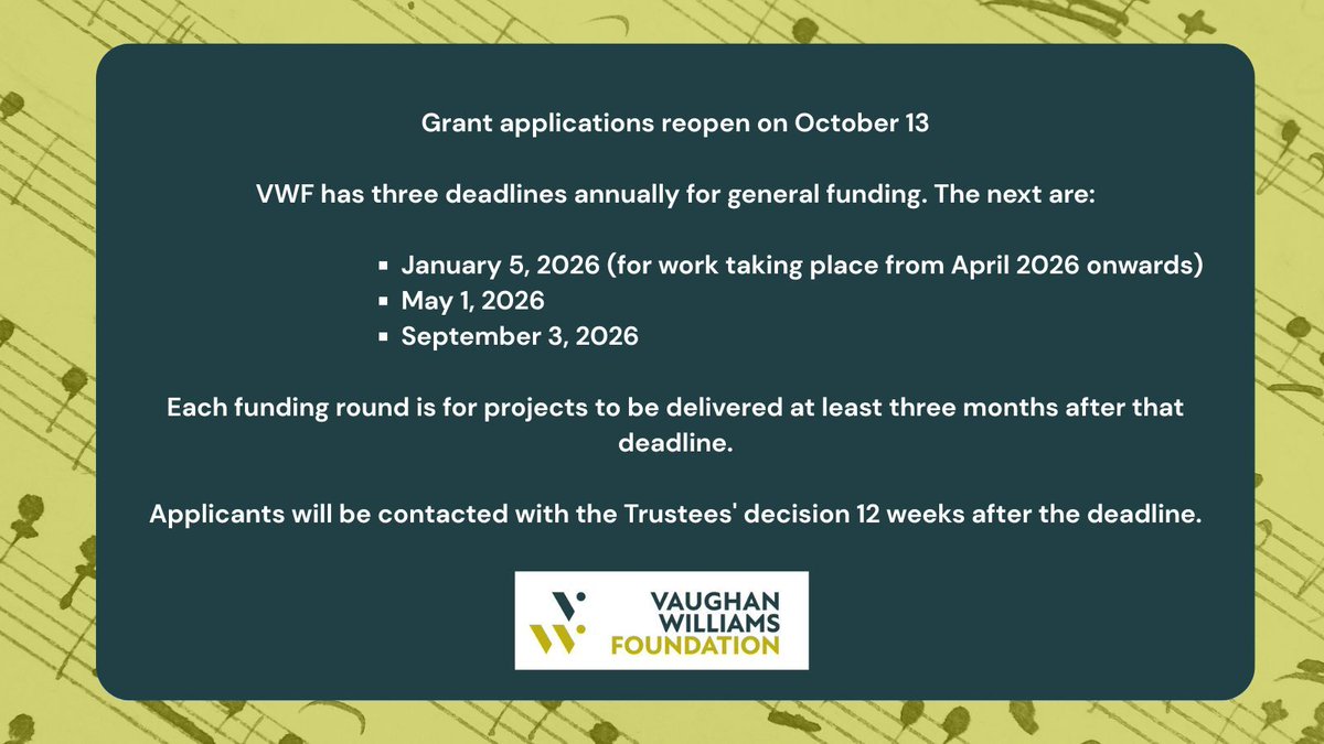 Image for the Tweet beginning: Our next general funding application