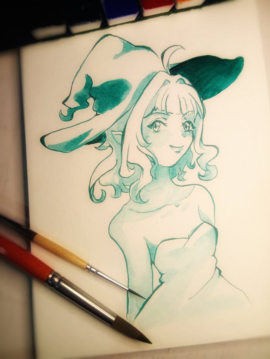 beepbeepsXD's tweet image. Day 6 of drawing Spooky Girl every day of Spooky Month 👻✨ #Fantography
BIG 💚 WITCH 💚 HAT 💚 MILL (man I love lining)