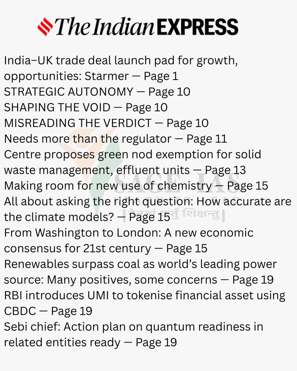 shashankkjha's tweet image. The Hindu &amp;amp; Indian Express: Date 9th Oct 2025 

#EditorialAnalysis #UPSCMains #SAGEIAS #Thehindu #IndianExpress
#Currentaffairs