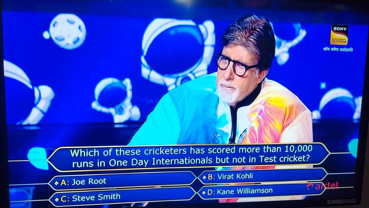 mufaddal_vohra's tweet photo. A cricket question in KBC. https://t.co/GmJu2U27cY
