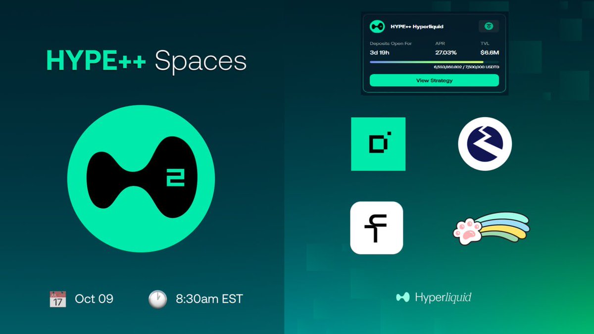 🚀 HYPE++ New Epoch: USDH Alpha Special (🏦 77% historical APR for the flagship)

Fresh inflows are pouring in:

💧 1.5M → 6.6M <a href="/USDT0_to/">USDT0</a> on <a href="/HyperliquidX/">Hyperliquid</a>
💧 +3.5M already live on <a href="/arbitrum/">Arbitrum</a>
💧 + new <a href="/ethena_labs/">Ethena Labs</a> sleeve dropping this weekend on <a href="/ethereum/">Ethereum</a> 👀

Cross chains yield