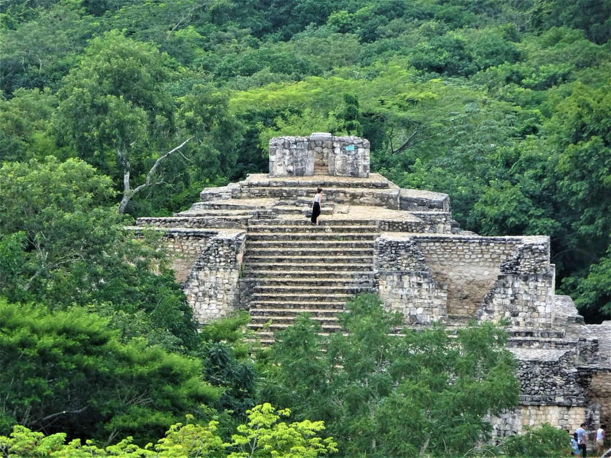 𝗘𝗸 𝗕𝗮𝗹𝗮𝗺 – The highest pyramid still climbable in Yucatán, hidden in the jungle mist. 
No other pyramid as high as this is allowed to climb. Save this place if planning to visit Yucatan! #travelTips