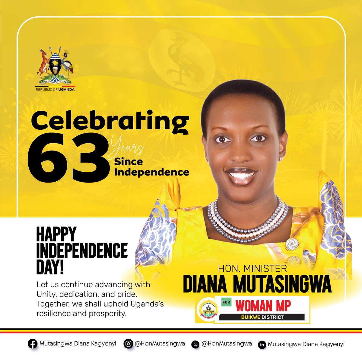 HonMutasingwa's tweet image. #happyindependenceday #UgandaAt63