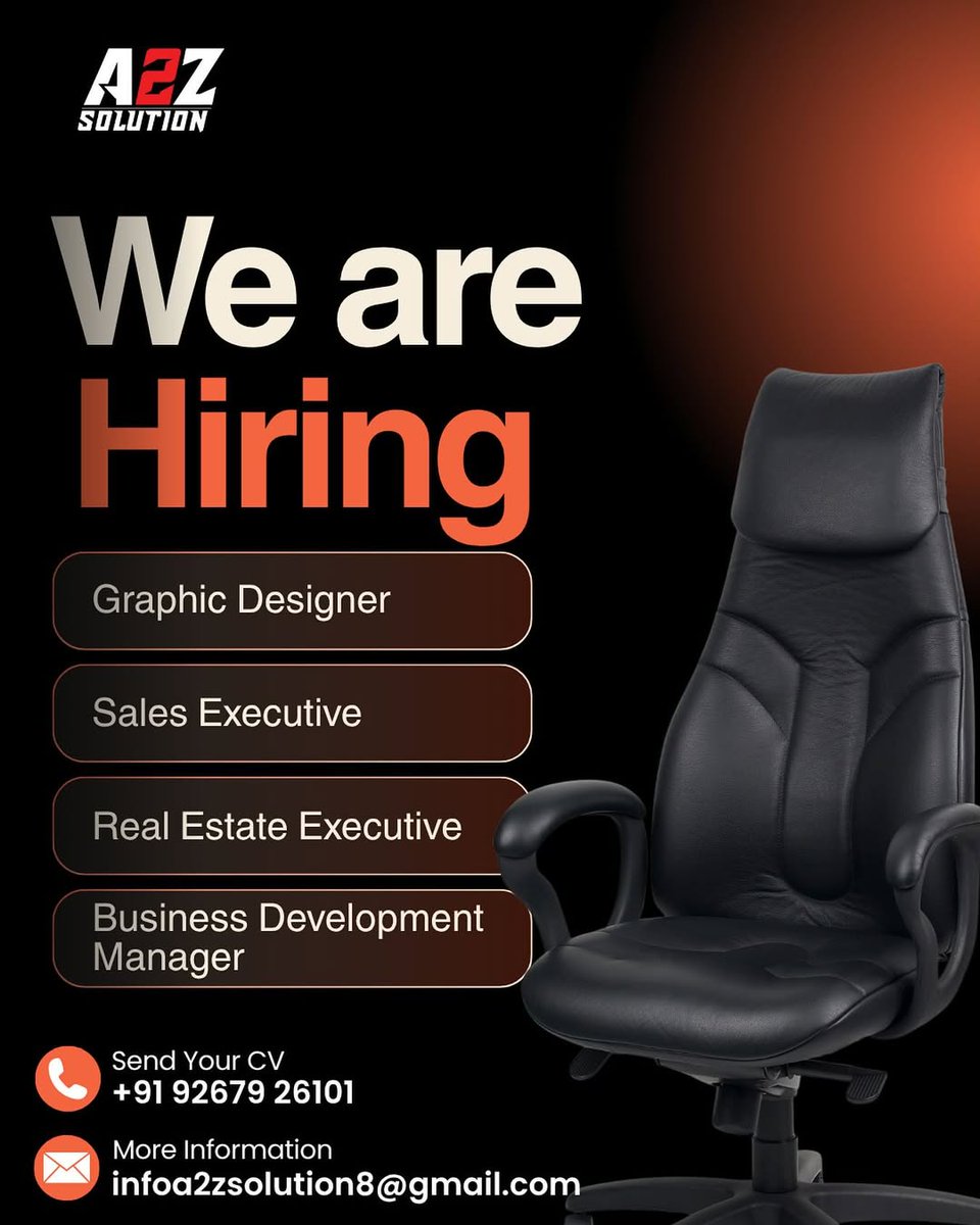 SunderBhati01's tweet image. 🎨 We Are Hiring! 🚀
Join A2Z Solution — Your Ultimate Placement Partner 💼

📌 Open Positions:

📌 Open Positions:
✨ Graphic Designer
✨ Sales Executive
✨ Real Estate Executive
✨ Business Development Manager

#A2ZSolution #WeAreHiring #JobAlert #GraphicDesigner
