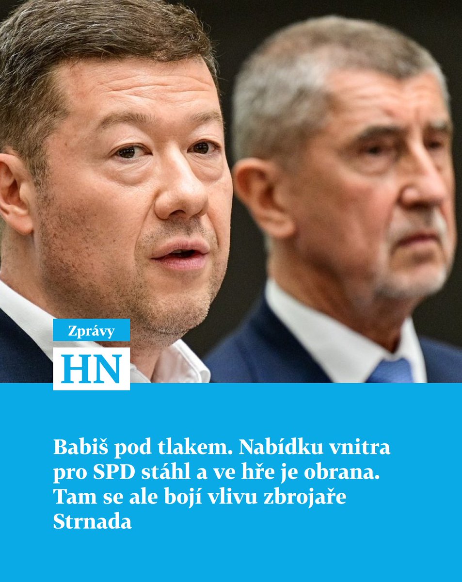 🛡️ Vyjednávání o nové vládě se začínají komplikovat. Andrej Babiš zvažuje, že místo vnitra nabídne SPD ministerstvo obrany. Důvodem jsou výroky Tomia Okamury o policejním prezidentovi.
❓Jak by mohla SPD ovlivnit strategii české obrany – a jak velkou roli v tom všem hrají