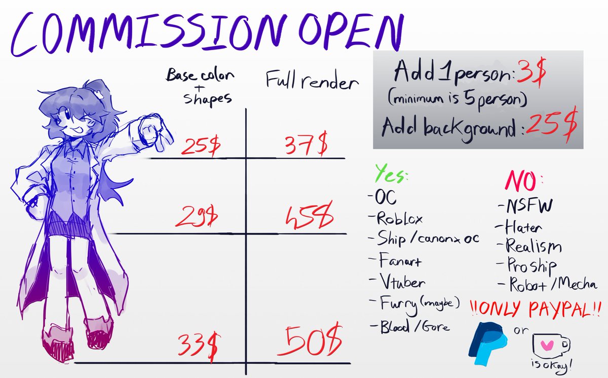 Silly3Sky's tweet image. !COMMISSION OPEN! ONLY TAKE 5 SLOTS!

If u want more info, here the link:
kanecomm.carrd.co

#commissionsopen #commissionopen #Commision