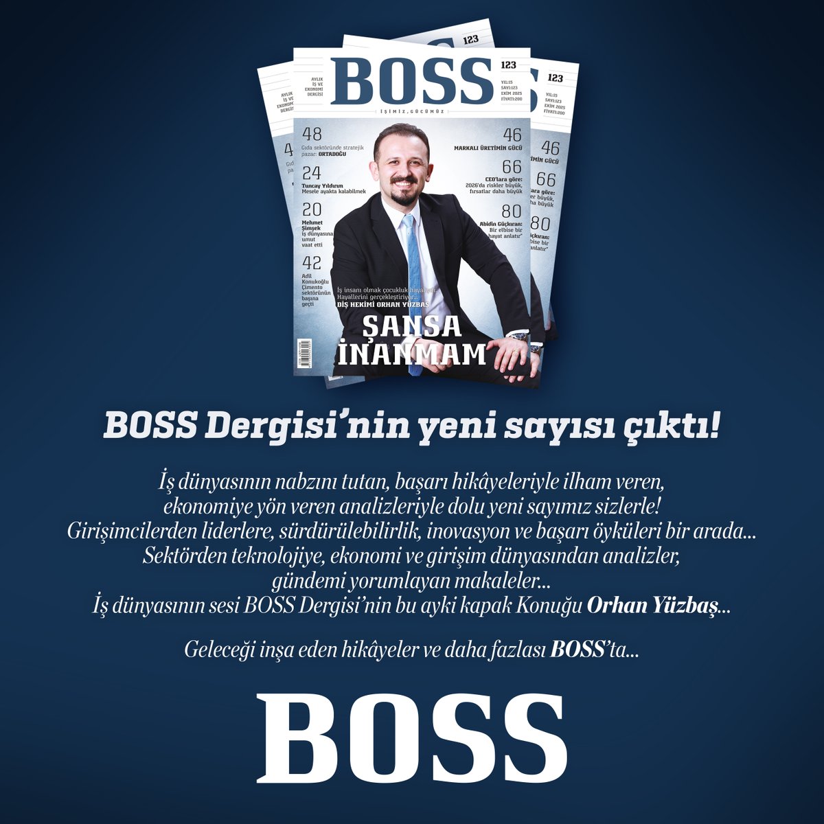 bossdergisi's tweet photo. İş ve Ekonomi Dergisi BOSS'un 123.sayısı çıktı... https://t.co/zQwp1hK82T