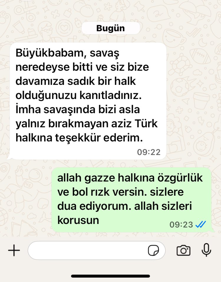 gazze halkı ateşkesden çok mutlu. bu insanlar çok çekti. insanlık tarihinin en asimetrik ve en vahşi zulmüne maruz kaldılar. türk halkına teşekkür ediyorlar