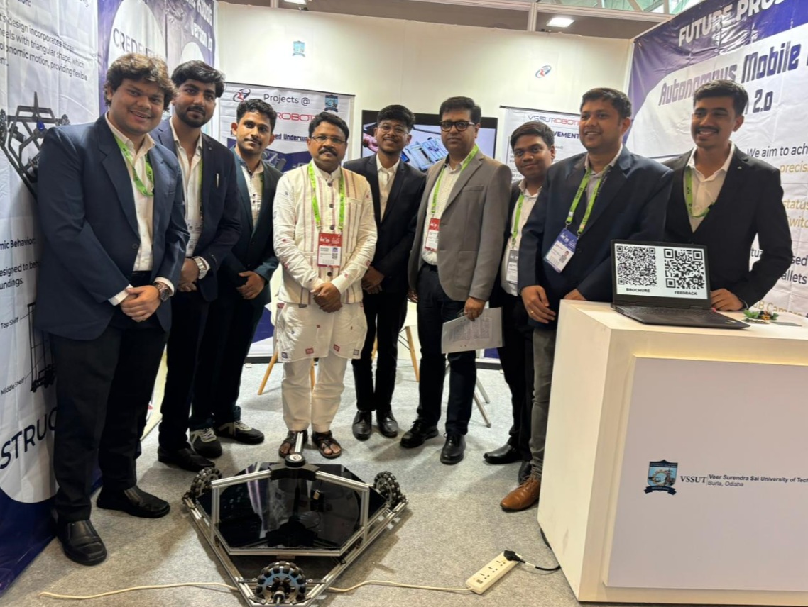 VSSUT_official's tweet photo. We at #VSSUT Robotics Society, sincerely thank Hon'ble Cabinet Minister Dr. Mukesh Mahaling Sir (
@MahalingMukesh ) for visiting our booth at #IMC2025 and for his kind words of encouragement. It was an honour to showcase our innovations. https://t.co/3ue87WTuNz
