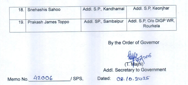 ArgusNews_in's tweet image. #Cuttack : 19 Additional SPs transferred to new places. Alok Kumar Jena appointed Addl. SP of Berhampur and Sanjib Satpathy as Addl. SP, STF.

#AddlSP #AlokKumar #Transfer