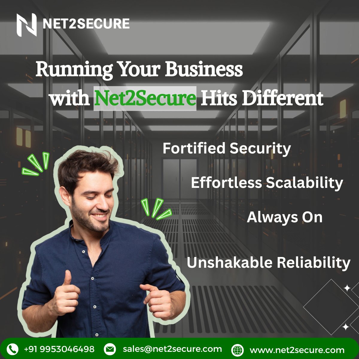 Net2Secure (@net2secure) on Twitter photo Power Up Your Business Because Ordinary Hosting Isn’t Enough
Switch to Net2Secure and take your online presence to the next level.
Contact us now:
📞9953046498
✉️ sales@net2secure.com
.
.
#ManagedHosting #CloudPerformance #VPSHosting #DedicatedServers #WebHostingIn
#Net2Secure Power Up Your Business Because Ordinary Hosting Isn’t Enough
Switch to Net2Secure and take your online presence to the next level.
Contact us now:
📞9953046498
✉️ sales@net2secure.com
.
.
#ManagedHosting #CloudPerformance #VPSHosting #DedicatedServers #WebHostingIn
#Net2Secure