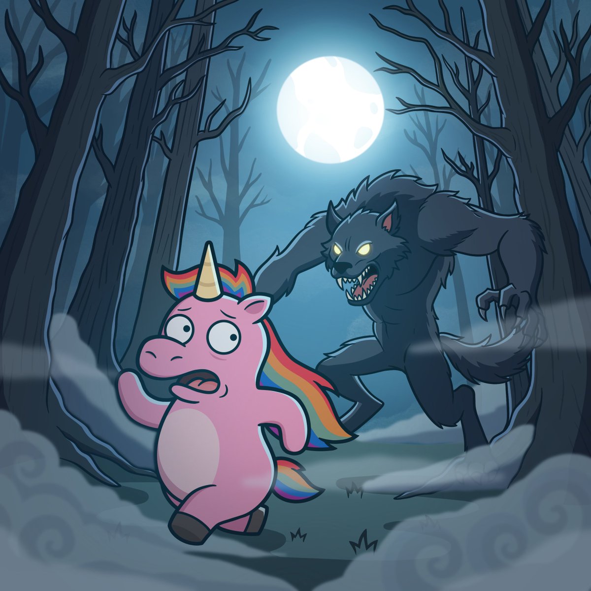 I don't know if I will make it out of this one..😭

Honestly, weren't these supposed to be a myth?

This guy just started foaming at the mouth and before I knew it I was running for my life..🦄🐺